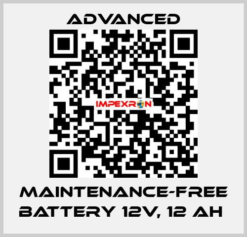 Maintenance-Free Battery 12V, 12 Ah  Advanced