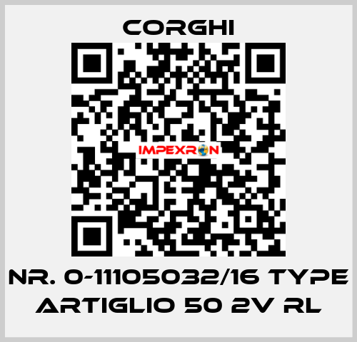 Nr. 0-11105032/16 Type ARTIGLIO 50 2V RL Corghi