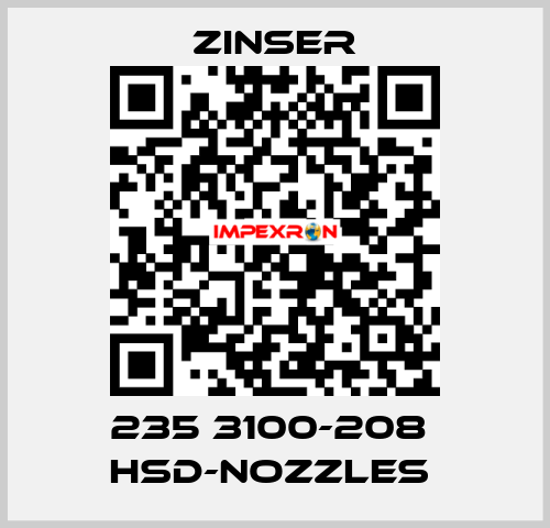 235 3100-208  HSD-nozzles  Zinser