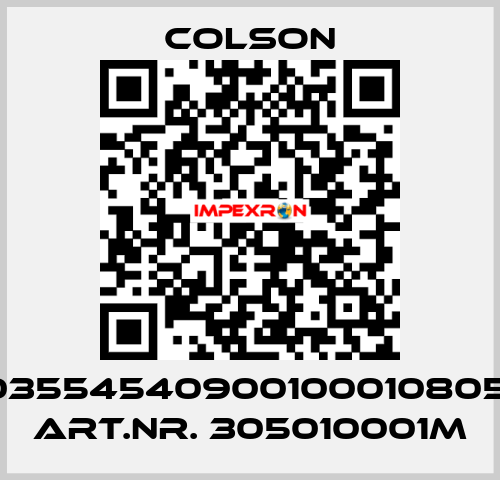 03554540900100010805  ART.NR. 305010001M Colson