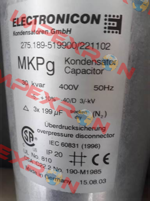 30kvar 200uF 400v 50hz  ELECTRONICON Kondensatoren