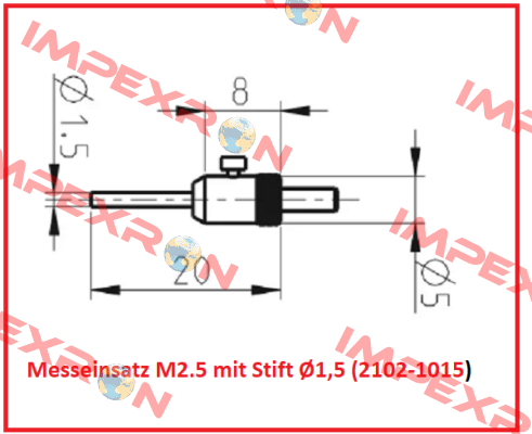 Messeinsatz M2.5 mit Stift Ø1,5 (2102-1015) Sylvac